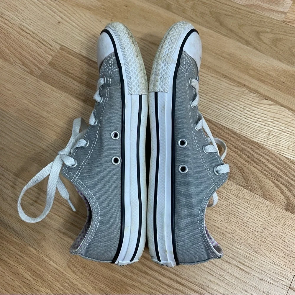 Converse Gray Sneakers Kids Sz 3 Girls Lace Up